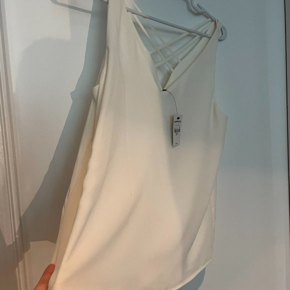 NWT EXPRESS XS White Strappy Back Tank Top - Picture 2 of 5